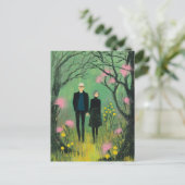 A Middle Aged Couple Walk in the Woods Postkarte (Stehend Vorderseite)