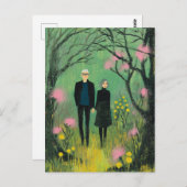A Middle Aged Couple Walk in the Woods Postkarte