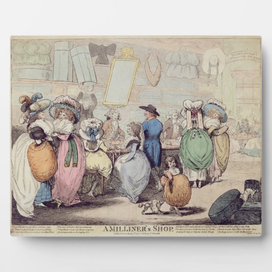 A Milliner's Shop, erschienen 1787 (Handfarben) Fotoplatte (Vorderseite)