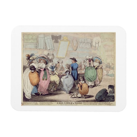 A Milliner's Shop, erschienen 1787 (Handfarben) Magnet (Horizontal)