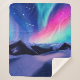 A Million Aurora Dreams Sherpa Blanket Sherpadecke