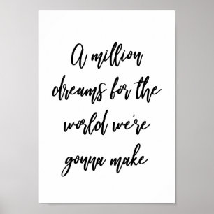 A Million Dreams Song Lyric Wall Art Print Poster