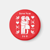 A modern Bauhaus personalized Valentine’s Day Magnet (Vorne)