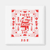 A modern Bauhaus personalized Valentine’s Day Magnet (Vorne)