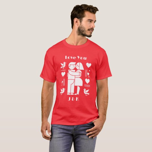 A modern Bauhaus personalized Valentine’s Day T-Shirt (Vorne ganz)