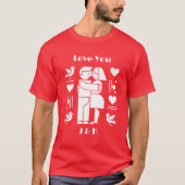 A modern Bauhaus personalized Valentine’s Day T-Shirt (Vorderseite)