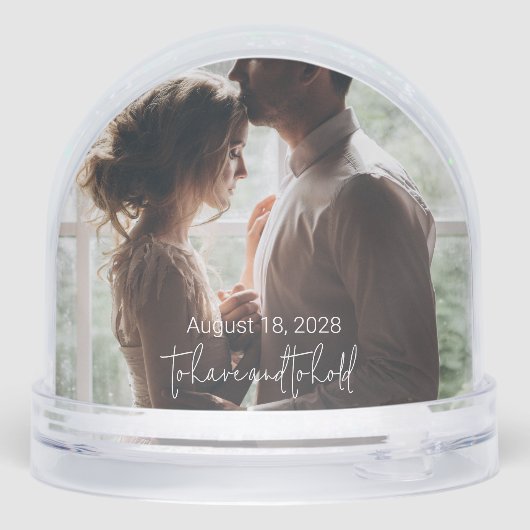 A Modern Love Script Couple's Photo Schneekugeln (Rückseite)