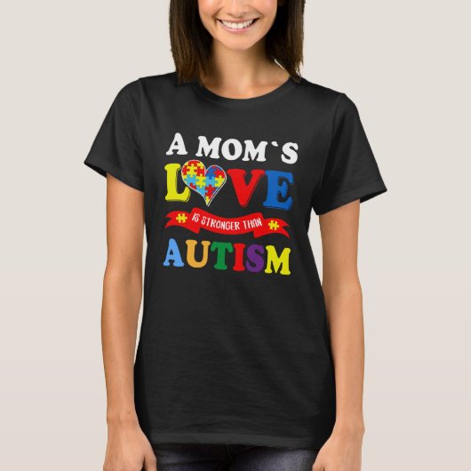 A Mom s Love Is Strong Than Autism Awareness Kids T-Shirt (Vorderseite)