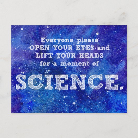 A Moment of SCIENCE protest postcard Postkarte (Vorderseite)