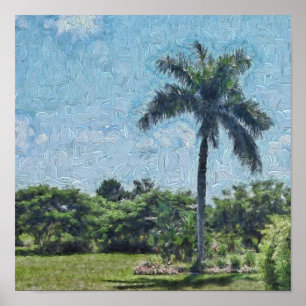 A Monet Palm Poster
