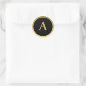 A: Monogram A Elegant Gold und Black Sticker (Tasche)
