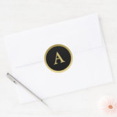 A: Monogram A Elegant Gold und Black Sticker (Umschlag)