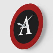 A: Monogram A Large Modern Wall Clock Große Wanduhr (Winkel)