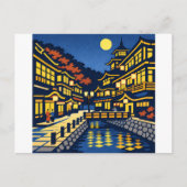 A Moonlit Waterside Town Postkarte (Vorderseite)