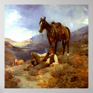 "A Morning Shower" von Frank Tenney Johnson Poster