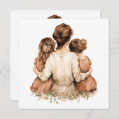 a mother holding her kids dankeskarte (Vorne/Hinten)