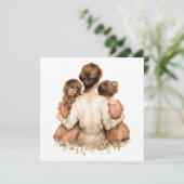 a mother holding her kids dankeskarte (Stehend Vorderseite)