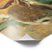 A Mother Rabbit and her Young by Alfred Barber Fotodruck (Ecke)