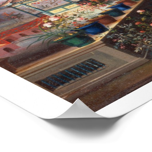 A mother with her children in a chinese garden, c. poster (Ecke)