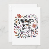 A Mother's Heart Holds The Universe Einladungspostkarte (Vorne/Hinten)