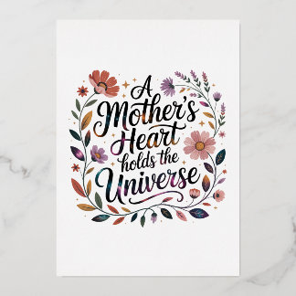 A Mother's Heart Holds The Universe Folien Feiertagskarte