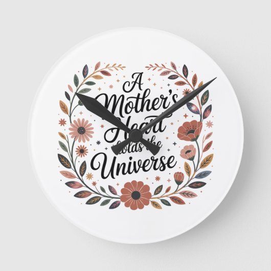 A Mother's Heart Holds The Universe Runde Wanduhr (Vorderseite)