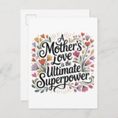 A Mother's Love Is The Ultimate Superpower Einladungspostkarte (Vorne/Hinten)