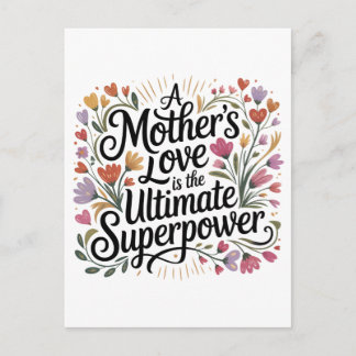 A Mother's Love Is The Ultimate Superpower Einladungspostkarte