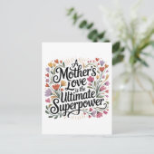 A Mother's Love Is The Ultimate Superpower Einladungspostkarte (Stehend Vorderseite)