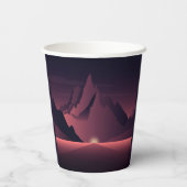 A mountain sunset illustration pappbecher (Rückseite)
