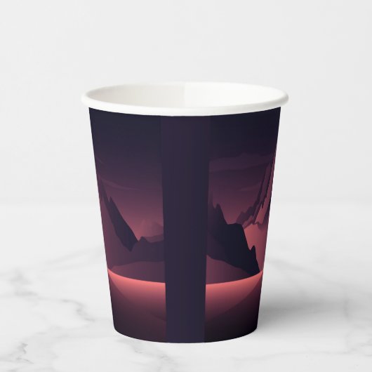 A mountain sunset illustration        pappbecher (Links)