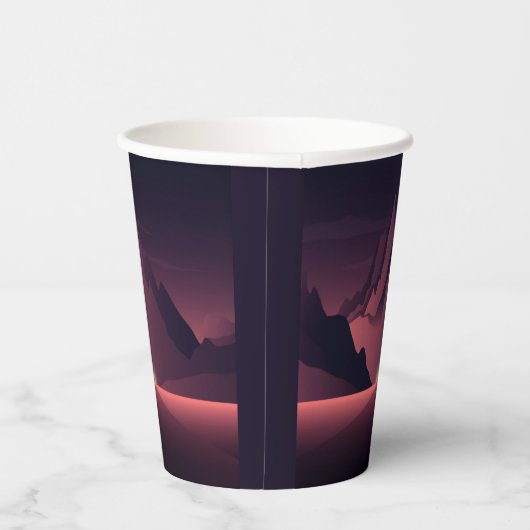 A mountain sunset illustration        pappbecher (Rechts)