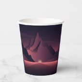 A mountain sunset illustration        pappbecher (Vorderseite)