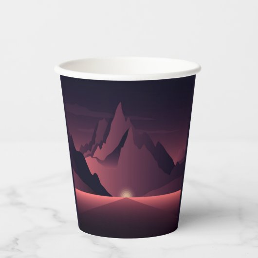 A mountain sunset illustration pappbecher (Vorderseite)