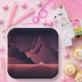 A mountain sunset illustration        pappteller (Party)