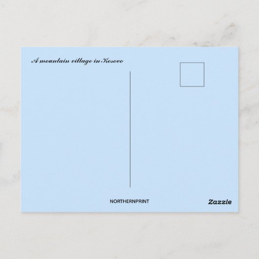 A Mountain Village in Kosovo Postkarte (Rückseite)