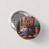 A mouse threatening a cat button (Vorne & Hinten)