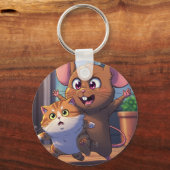  A mouse threatening a cat Schlüsselanhänger (Vorderseite)