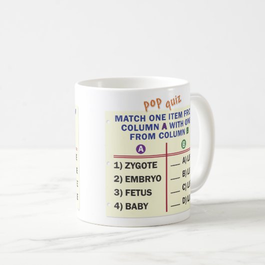 A mug with a quiz. kaffeetasse (VorderseiteRechts)