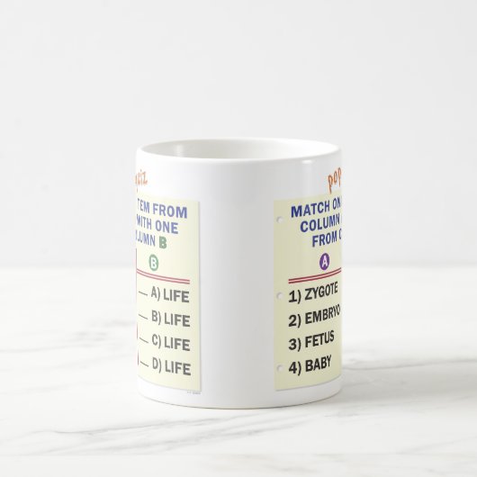 A mug with a quiz. kaffeetasse (Mittel)