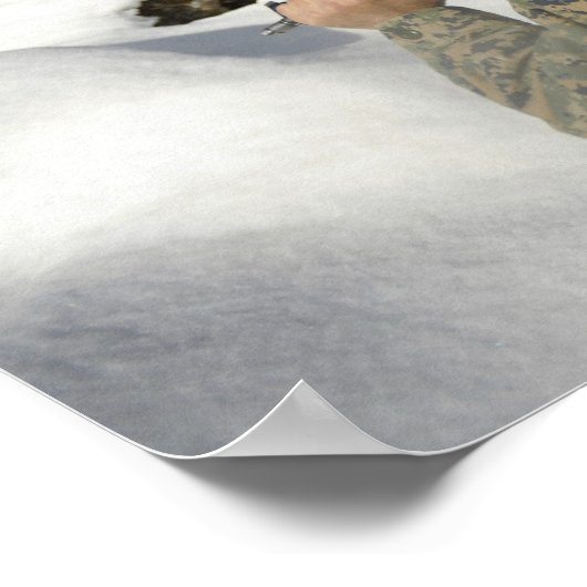 A Mujahadeen Guard walks with US Military membe Poster (Ecke)