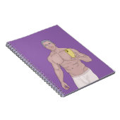 A Muscular gray-haired man taking a selfie Notizblock (Rechte Seite)