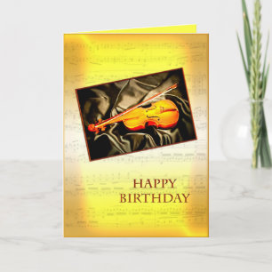 A musical birthday card with a violin karte