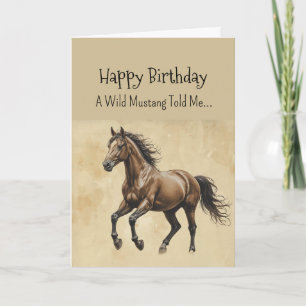 A Mustang Horse Persönlichkeit Geburtstag Karte