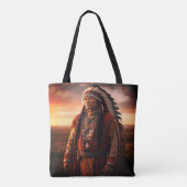 A Native American Indian Chief on a Shoulder Tasche (Rückseite)