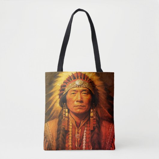 A Native American Indian Chief on a Shoulder Tasche (Vorderseite)
