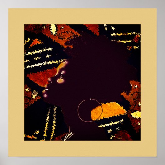 A Natural Vibe — Earth Tone Geometric Portrait Poster (Vorne)