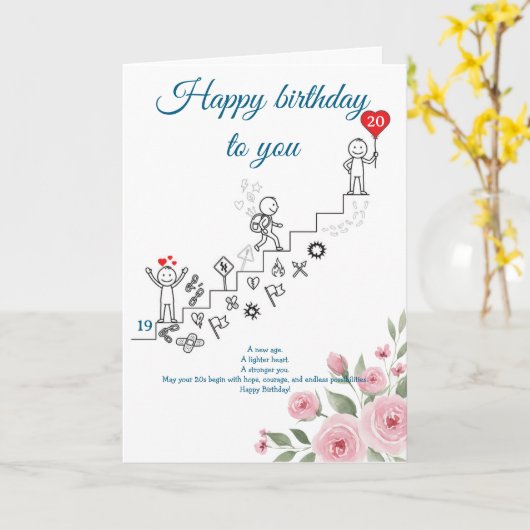 A New Age, A New Path, Birthday Karte (Gelbe Blume)