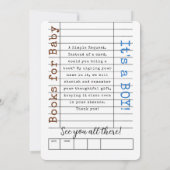 A New Chapter Baby Shower BOY Invitation Einladung (Rückseite)