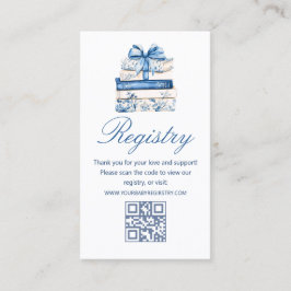 a new chapter baby Shower gift registry qr code  Begleitkarte